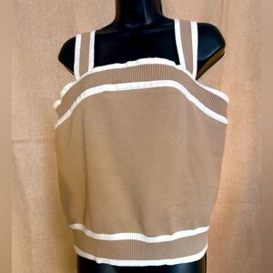 NWT Dokotoo Women's Plus Size Sleeveless Knit Pullover Block Color Vest Size XXL